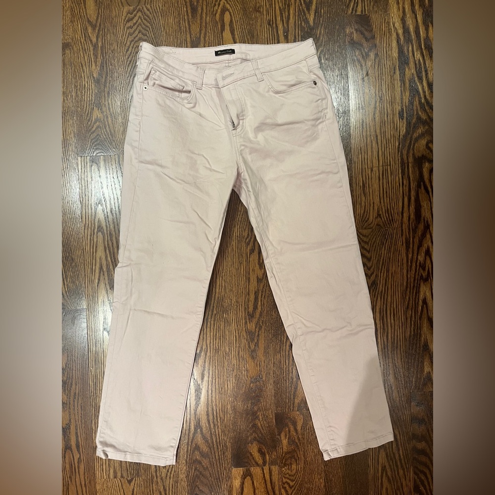 Massimo Dutti Women’s Blush Pink Straight Leg Ankle Length Jeans - Sz 8